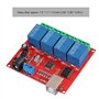 ASHATA Module de relais 4 canaux 12 V USB Smart Switch Contrôleur PC Module d'extension carte utilise une puce de contrôle USB i