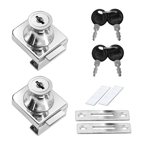 2 Pcs Serrure Porte en Verre en Alliage de Zinc