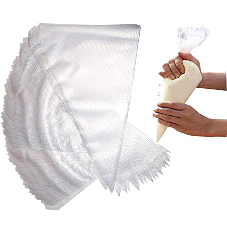 JasCherry Extra Grand épaissi 22'' Pouces Poches à Douille Jetables - 100 Pièces Tuyauterie Jetables Pâtisserie Sacs pour Décora