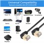 SinLoon Câble Ethernet RJ45 Cat8, 90 degrés mâle vers mâle, câble réseau haute vitesse Cat8, cordon de raccordement SFTP 40 Gbit