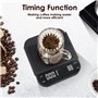 Apritsce Balance à Café Numérique avec Minuteur, Rechargeable Balance de Cuisine avec Affichage LED et Fonction Tare, Balance po