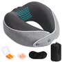Oreiller de Voyage Oreiller de Cou à Mémoire de Forme Oreiller de Voyage Cervical avec Masque pour les Yeux