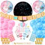 Kit de Décoration de Fête de Révélation de Genre 129 Pcs Ballon de Garçon ou Fille avec Guirlande Décoration Arche Gender Reveal