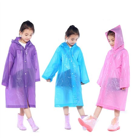 Lot de 3 ponchos de pluie portables et réutilisables pour enfants de 6 à 12 ans pour le camping