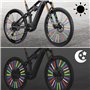 CAREDGO 72 Pièces Réflecteur de Rayon de Vélo, Rayon Vélo Lumineux 75mm Couverture de Rayon Vélo Couvre Rayon Velo en ABS Réflec