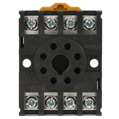 Base de relais micro relais 8 broches rondes Bornes à vis Minuterie de puissance Relais Base de support Support de montage sur r