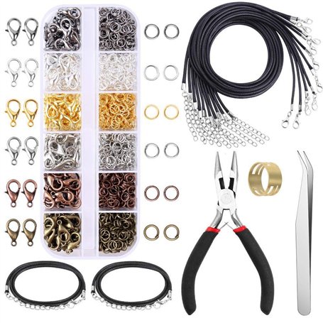 Spydge 973 pièces Fabrication de Bijoux Kit Bijoux Trouvant Outils de Démarrage Kit avec Pinces et Étriers pour Fabrication de B