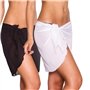 2 Pièces Jupe de Plage Sexy en Mousseline de Beach Sarong Écharpe Couverture Maillot Paréo de Plage Femme