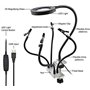 Support Multifonction Troisième Main Soudure, Avec 5 Bras Flexible secourable Pince clip réglable Loupe 3X et LED à 3 modes, ada
