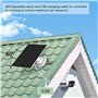 Panneau Solaire 5W pour Caméra Extérieure, Panneaux Solaires avec Port Micro USB & USB-C, 9.8ft Cable, 360° Support de Sécurité 