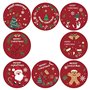 NT-ling Autocollants de Noël Décoration Cadeau, Étiquettes rondes d'autocollants 1 rouleau 500 messages Assortiment vacances pou