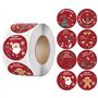 NT-ling Autocollants de Noël Décoration Cadeau, Étiquettes rondes d'autocollants 1 rouleau 500 messages Assortiment vacances pou