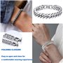 2 Pièces Bracelets Cubains en Acier Inoxydable pour Homme 19/21cm et 1 Chaîne Cubaine Collier Homme 50 cm Kit, Bracelet Gourmett