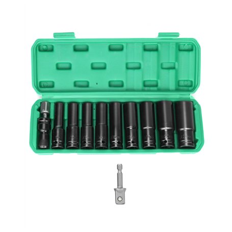 QWORK® 11 Pièces Douilles à Chocs 1/2 Pouce avec Adaptateur Douille