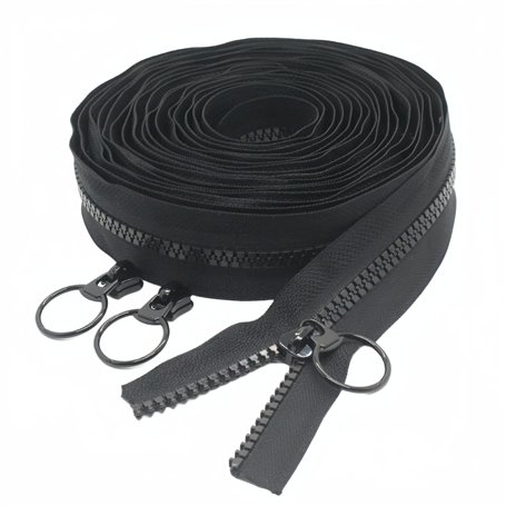 YaHoGa 4 metres #5 fermeture éclair au mètre en plastique Noir Fermetures Éclair comprenant 10 Curseurs