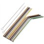 H&S Paille en Métal Réutilisable pour Boissons - 8pcs - Set de Pailles Réutilisables Multicolores en Inox - 2 Brosses & 1 Sachet