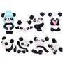 LHKJ 1 Lot de 8 pcs Mini Animal Miniature Panda Décoration，Mignon Jouets Figurines Décoration,DIY Jardinage poupée