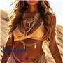 Jovono Star Body Chain Harnais Bikini Body Jewelry Chaîne Ceinture pour les femmes et les filles (Or)