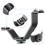 Neewer Support de Montage Universel Triple 3 en Alliage d'Aluminium 5,1pouces/13cm en V pour Appareil Photo DSLR ou Accessoire d