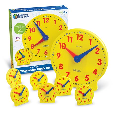 Learning Resources - LER2102 - Kit d'Horloges Big Time pour la Classe