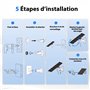 ECO-WORTHY Panneau Solaire Camera Exterieur 5W 5V, 360° ajustable, 25% d'efficacité génération BC Mono, avec 3mètres connecteur 