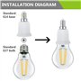 Lot de 20 adaptateurs E14 vers E27 - Convertisseur de culot de lampe E14 vers E27 - Adaptateur de culot de lampe E14 vers E27 -
