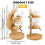 Vegena Gourde pour hamster avec support - 80 ml - Bouteille d'eau suspendue pour cochon d'Inde - Avec support réglable en bois -