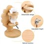 Vegena Gourde pour hamster avec support - 80 ml - Bouteille d'eau suspendue pour cochon d'Inde - Avec support réglable en bois -