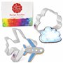 Ann Clark Cookie Cutters Ensemble de 2 emporte-pièces vol et voyage aérien avec livret de recettes