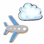 Ann Clark Cookie Cutters Ensemble de 2 emporte-pièces vol et voyage aérien avec livret de recettes, avion et nuage