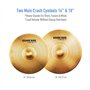 SONICAKE Cymbales à faible volume 14" HiHat+16" Crash+18" Crash+20" Ride jeu de cymbales mèche 5 pièces doré avec pochette de ba