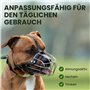 BRONZEDOG Pitbull Muselière en métal pour Chien avec Sangles réglables en Cuir pour Grands Chiens (Noir)