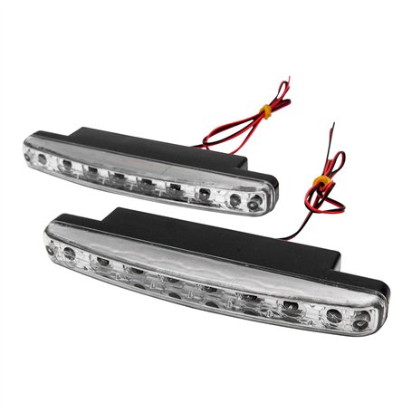 circulation diurnes – Maso 2 x Super Brillant Blanc 8 LED DRL Voiture Conduite de jour lumière lampe frontale