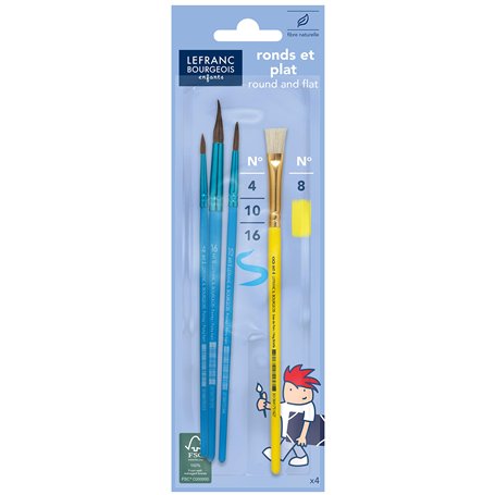 Lefranc Bourgeois - Lot de pinceaux poils de poney + 1 pinceau