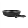 Sitram 713777 Wok Aluminium Ø 28 cm - Colori Noir - Manche amovible SITRAMOVIBLE - Tous feux dont induction - revêtement noir an