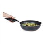 Sitram 713777 Wok Aluminium Ø 28 cm - Colori Noir - Manche amovible SITRAMOVIBLE - Tous feux dont induction - revêtement noir an