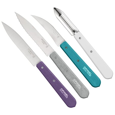 Opinel - Coffret de 4 Couteaux de Cuisine Les Essentiels Art Déco - N°112 Office