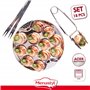 MENASTYL - Service à escargots de 18 pièces - 5040063 - 6 assiettes à 12 escargots Ø19cm + 6 pinces à escargots + 6 fourchettes 