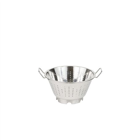 Passoire conique avec pied - 2 anses - inox - 32 cm