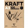 Clairefontaine 96546C Bloc Encollé Papier Kraft - 100 Feuilles Papier Kraft Vergé Brun A3 29