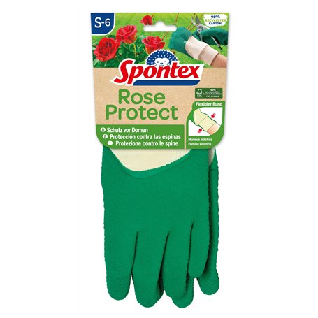 Spontex Rose Protect Paire de gants de jardinage extra résistants pour épines et haies en latex de caoutchouc naturel FSC Taille