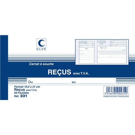 Lebon et Vernay - Carnet à souche ''reçu avec TVA'' - Format 10