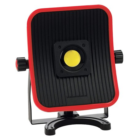 Projecteur Portable de Chantier LED 50W sur Batterie ou Secteur Rouge - 5M de Câble H05RNF 2X1-4500 Lumen