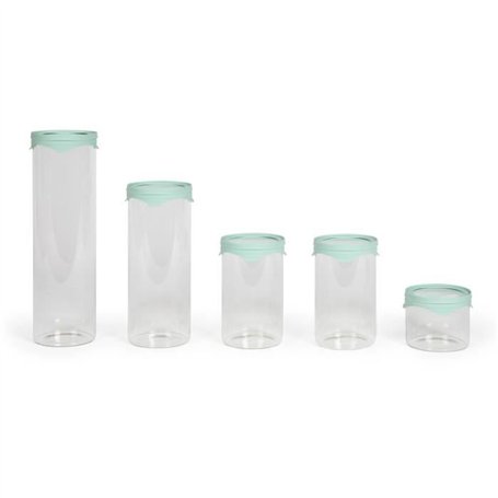 Set de 5 bocaux de conservation - LIVOO - MEN399 - 450 ml - Verre borosciliate - Couvercle en silicone et verre