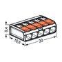 Wago - Lot de 5 bornes de raccordement S221 Compact - Connexion rapide - 5 conducteurs avec leviers 4mm² - Orange
