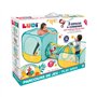 Ludi - Parcours de Jeu Pop-up Jungle - Cube, Tunnel & Aire à Balles - 3 Espaces Amusants - 30 Balles Incluses - Léger et Portabl