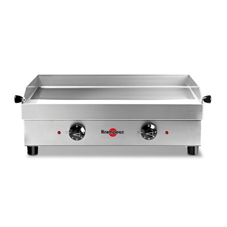 KRAMPOUZ Plancha Électrique SAMBA - Plaque de Cuisson en Inox 54 x 33 cm - 2500 Watts - 2 Zones de Cuisson - 2 Thermostats jusqu