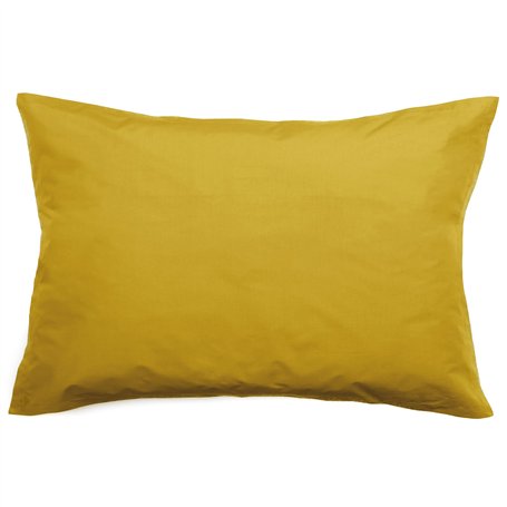 Linnea Taie d'oreiller Volants Plats 50x70 cm Percale MANOIR Jaune Moutarde