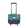 Tann's - Cartable à roulettes 38cm Les Fantaisies Alexandre Vert - Patchs Ballons Foot Rugby Basket - Cartable trolley garçon 2