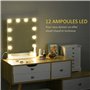HOMCOM Miroir Maquillage Hollywood Lumineux LED intensité réglable pour Coiffeuse dim. 41L x 13P x 51H